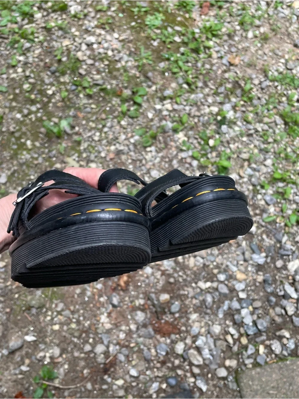 Dr Martens Blaire Slide Platform Black Sandals Size 8